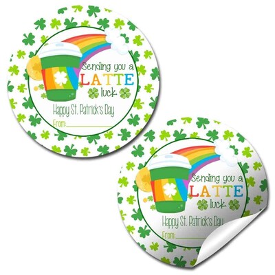 Latte Luck St. Patrick's Day Party Favor Stickers - image3